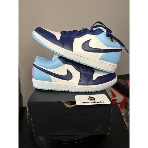 Nike Air Jordan 1 Low Blue Chill Sail 553558-149 Men size 7.5m - Picture 5 of 5